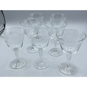 Glassware Radio Brand 7 Stemmed Wine or Cordial Crystal Thin Vintage 4" Inches